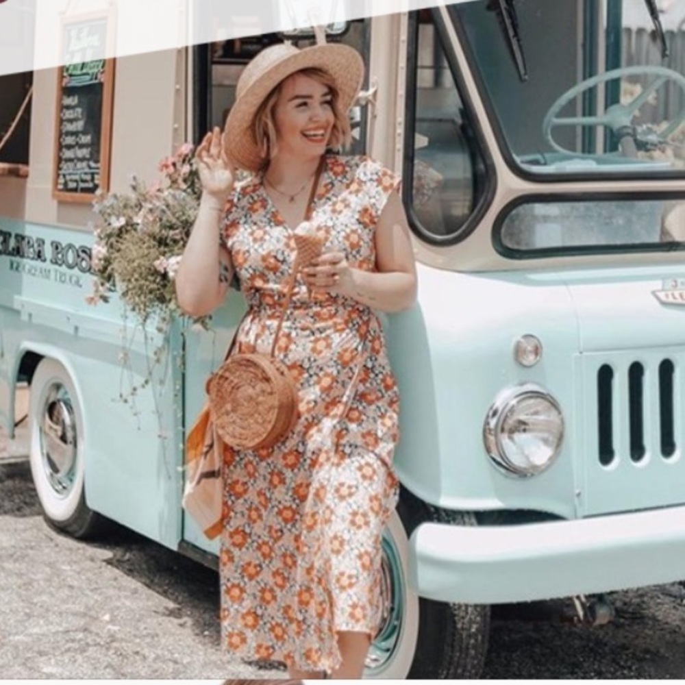 J.Crew Mercantile Easy Wrap Seventies Floral Midi Wrap Dress